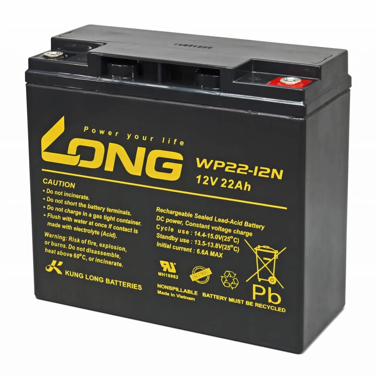 Powery KungLong Batería Plomo para Silla de Ruedas Eléctrica Invacare ATM Take Along