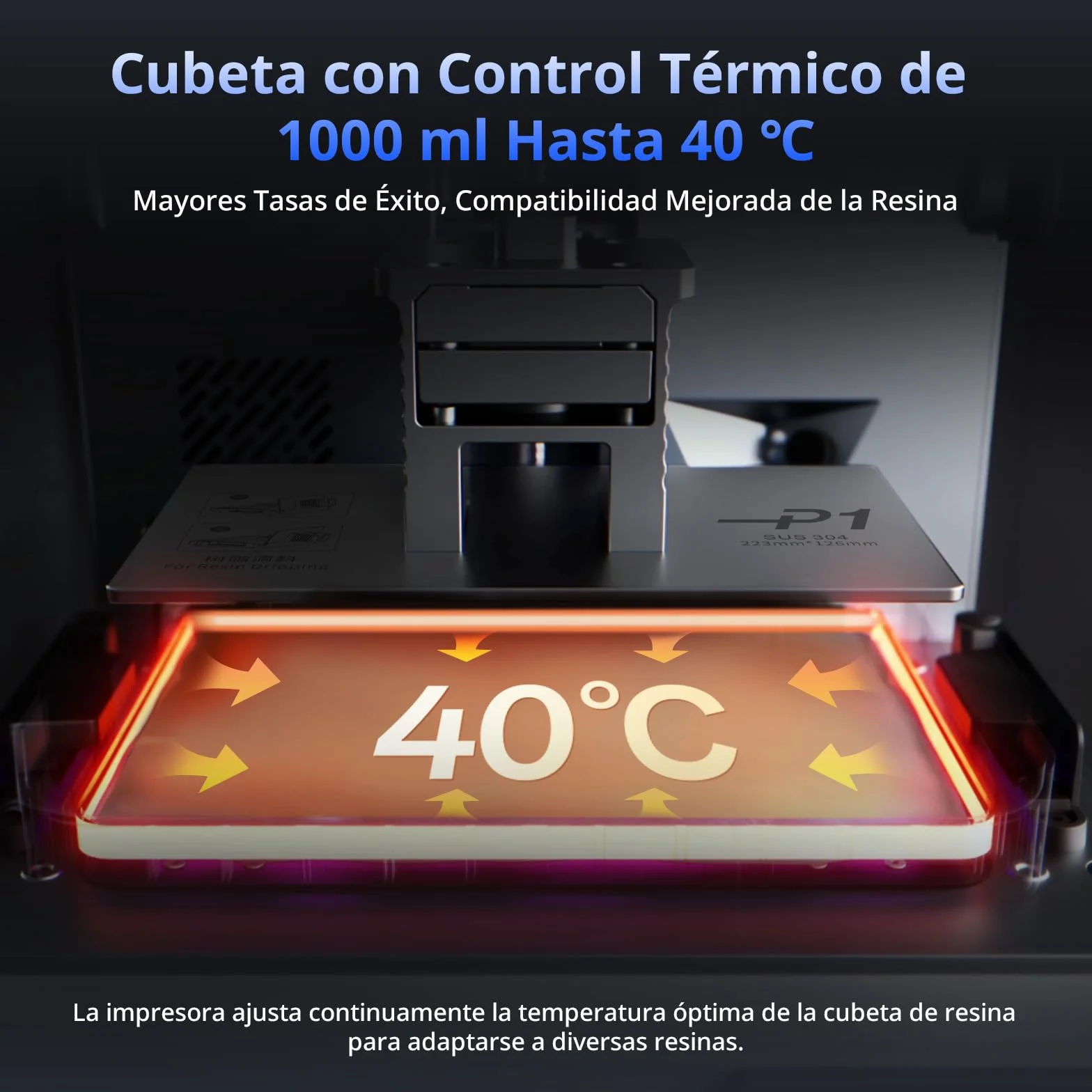 ANYCUBIC Photon P1 Impresora 3D Resin 14K con Placa de Construcción de Acero Rectificado con Precisión, Película de Liberación de Olas, Diseñada para Resina Ultraviscosa de 8000 CPS, 223x126x230 mm