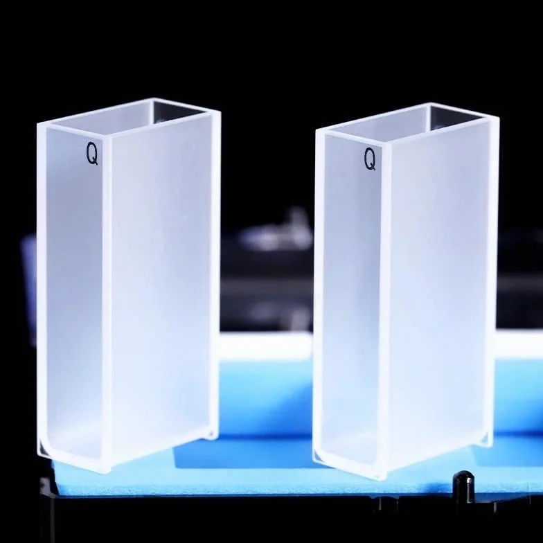 2 cubetas de cuarzo con tapa - Longitud de trayectoria de 20 mm JGS1 for espectrofotómetro - Volumen de 7 ml, alta transmitancia(Frit sintering)