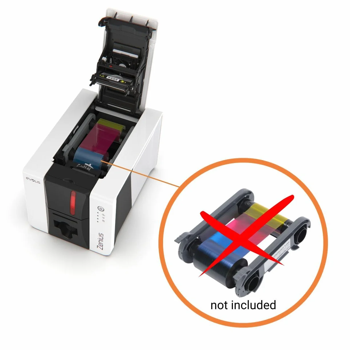Karteo Evolis Zenius 2 [ZN2-0002] Impresora de tarjetas LAN unilateral - Tarjeta de empleado, tarjeta de estudiante, tarjeta de estudiante, buena calidad de impresión - Conexión a PC a través de LAN