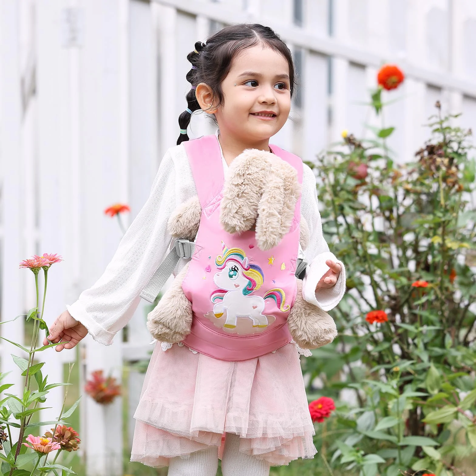 GAGAKU Transportador de muñecas para niños, portabebés, Accesorios para muñecas Reborn, Correas Ajustables, Rosa