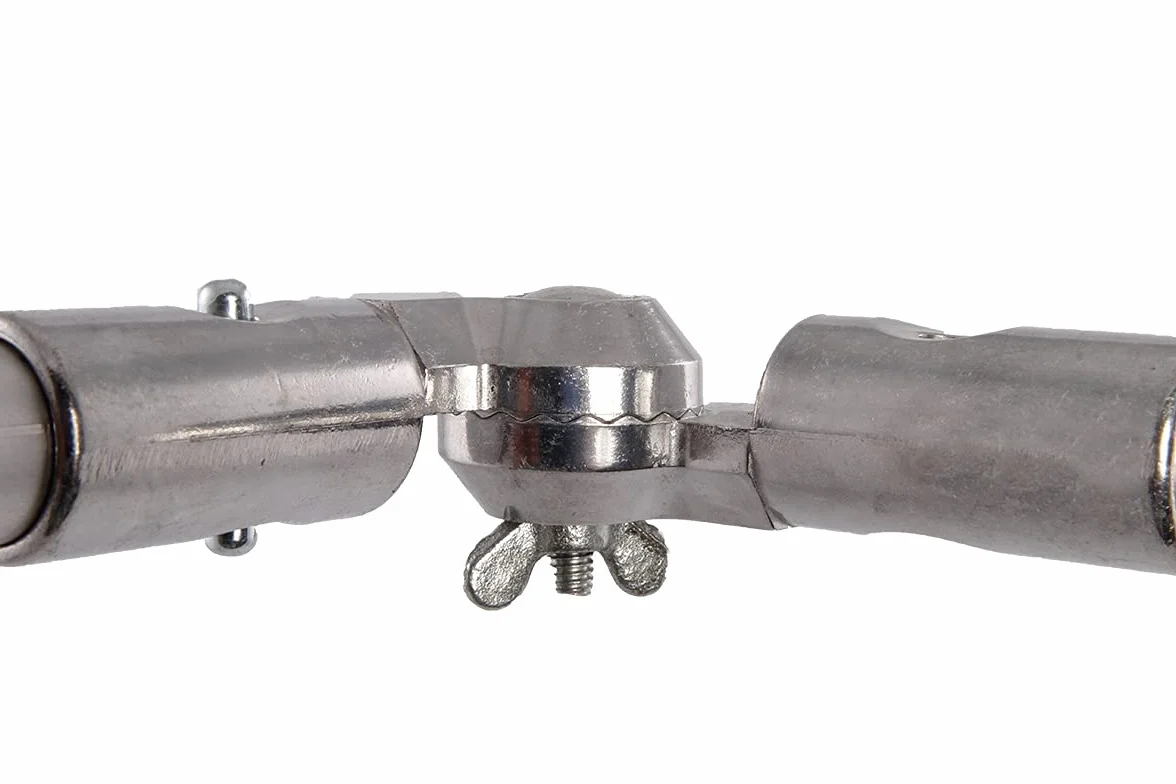 Articulación de Aluminio para Barras Telescópicas de Agua - Codo Ajustable | Ángulo de 270 grados para limpieza de techos de cristal y paneles solares. Conexión impermeable con rosca de 1/4 pulgada.