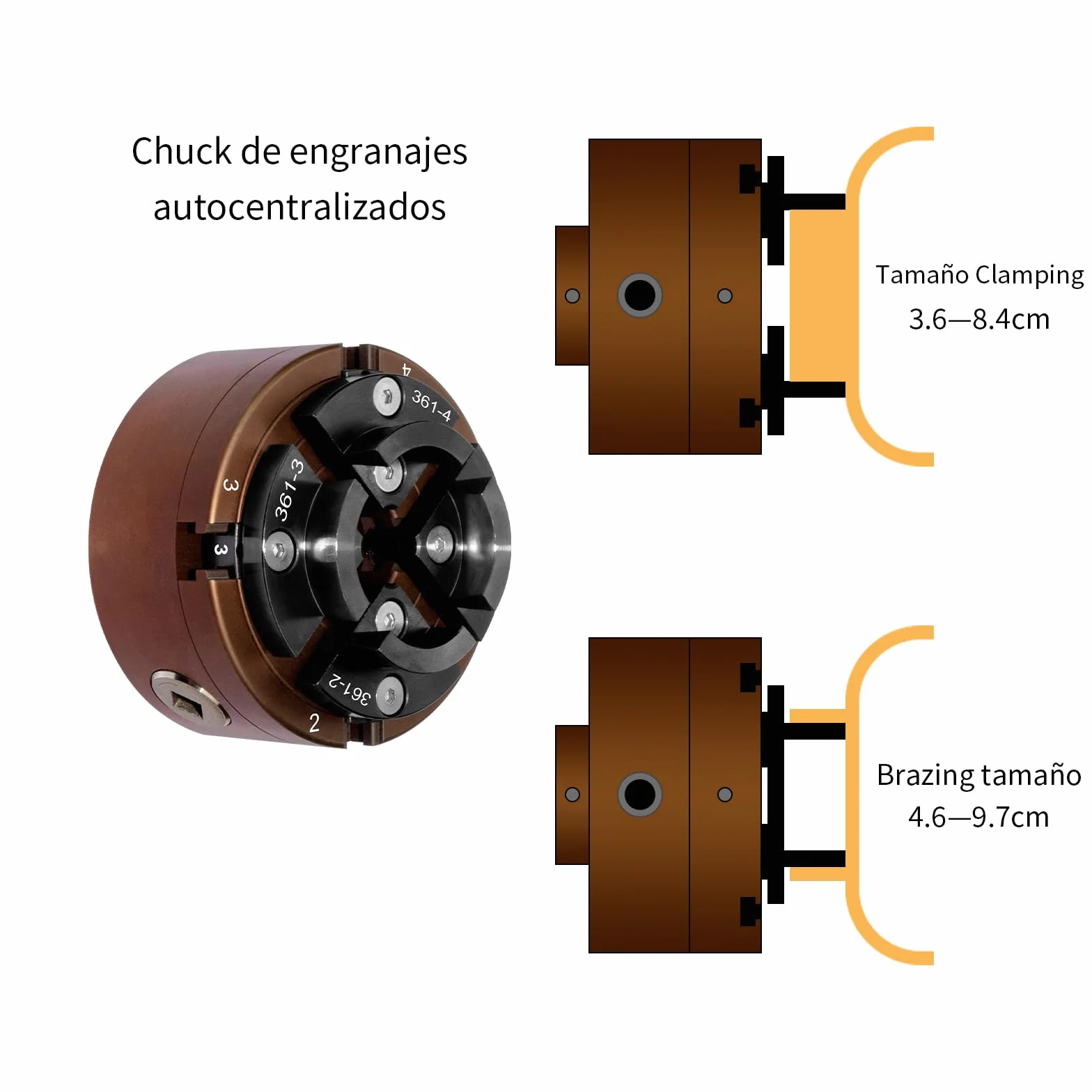 Mandril de Torno Diámetro del Portabrocas 100mm Mandril autocentrante para mandril de torno M33 y M18