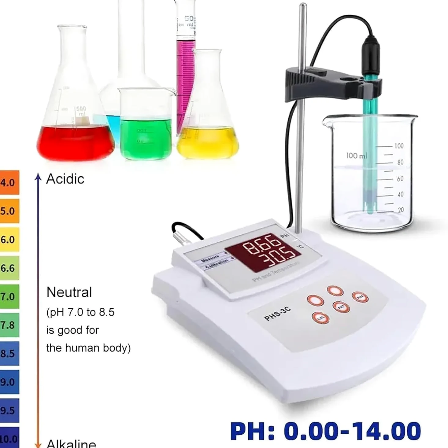 Medidor 2 En 1 De PH Y Temperatura, Multiparamétrico, Acidez Sobremesa Con Calibración Automática, Analizador La Calidad Del Agua, Para Instalaciones Ecológicas
