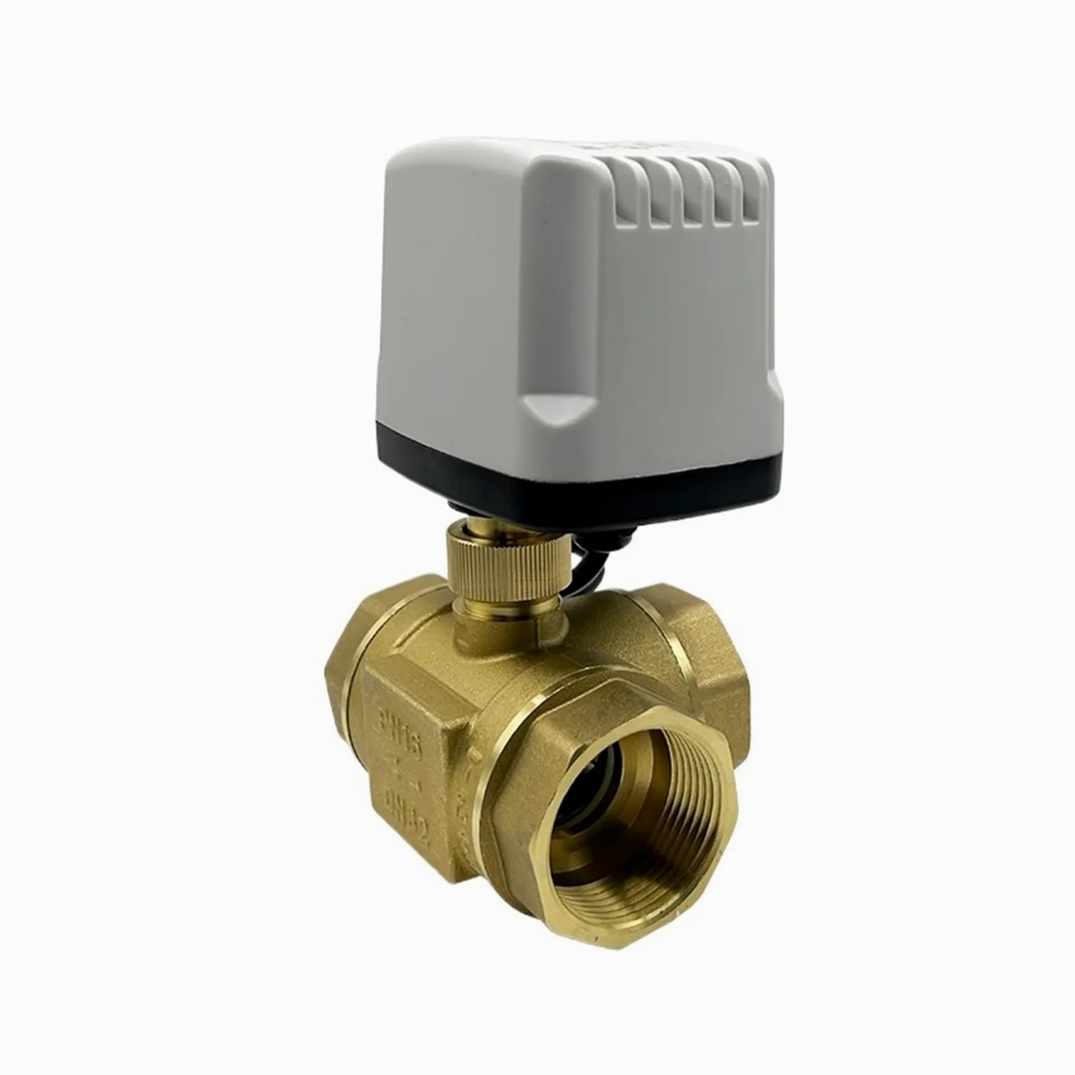 Válvula de bola motorizada DN15 DN20 DN25 DN32 DN40 Válvula de bola motorizada de latón de 3 vías - Control de cable Tipo T Válvula de bola eléctrica impermeable IP65 Piezas de válvulas de apertura y
