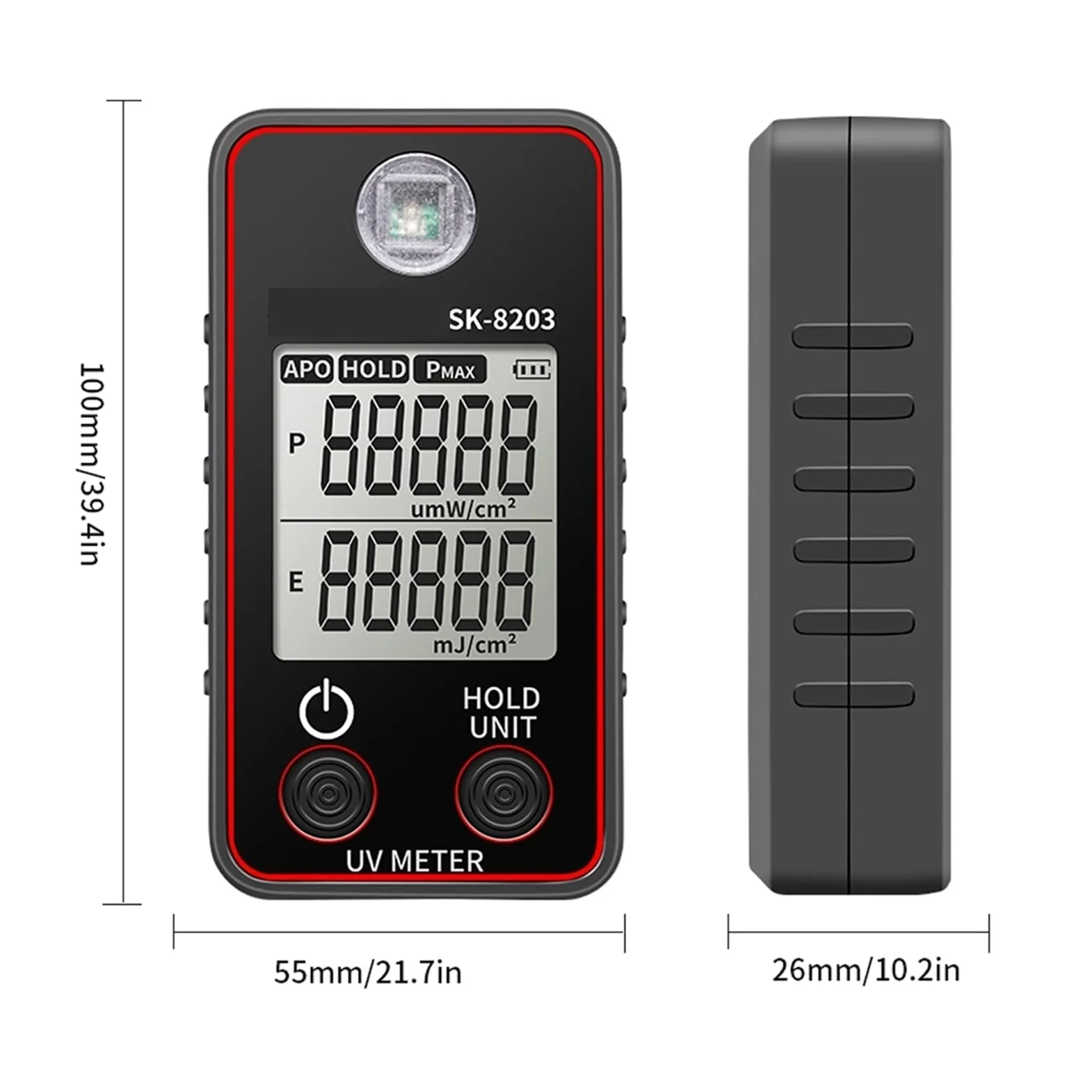 Espectrofotómetro, Iluminómetro Ultravioleta Alto, Medidor De Iluminancia Portátil, Medidor De Prueba De Iluminación Portátil, Pantalla LCD Con Retención De Datos
