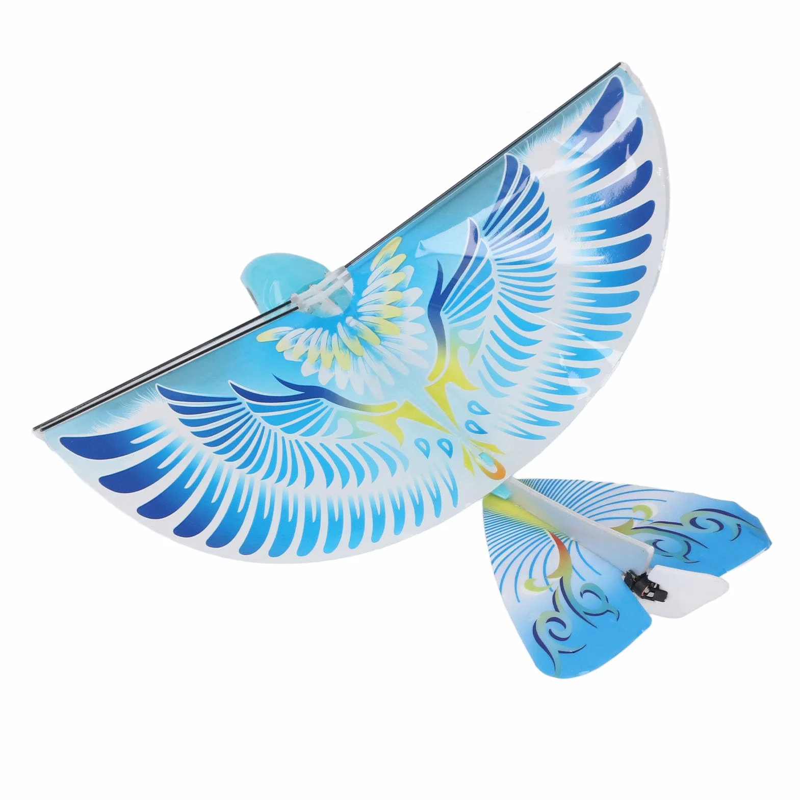 Juguete volador de pájaros teledirigido RC, 2,4 GHz, carga USB, alas batientes biónicas LED, azul