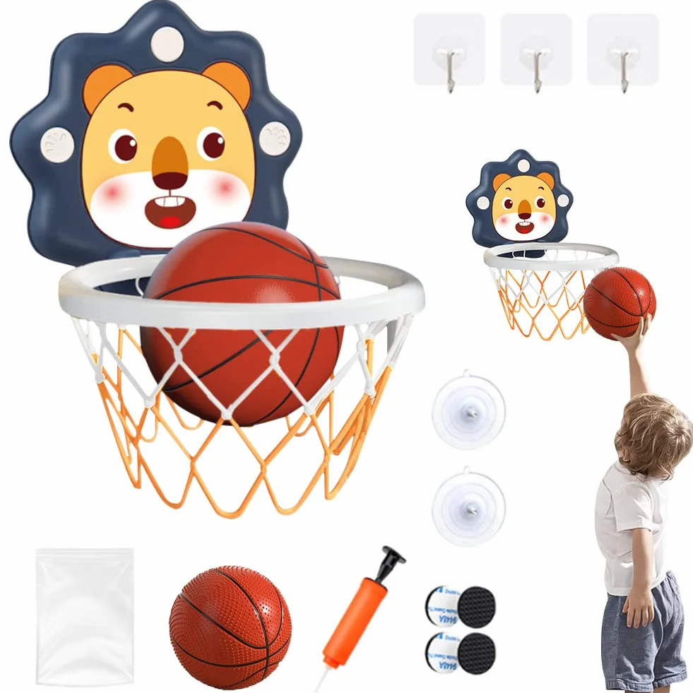 Mini Cesta de Baloncesto de Pared de Interior con Bola y Bomba para Niños 3+