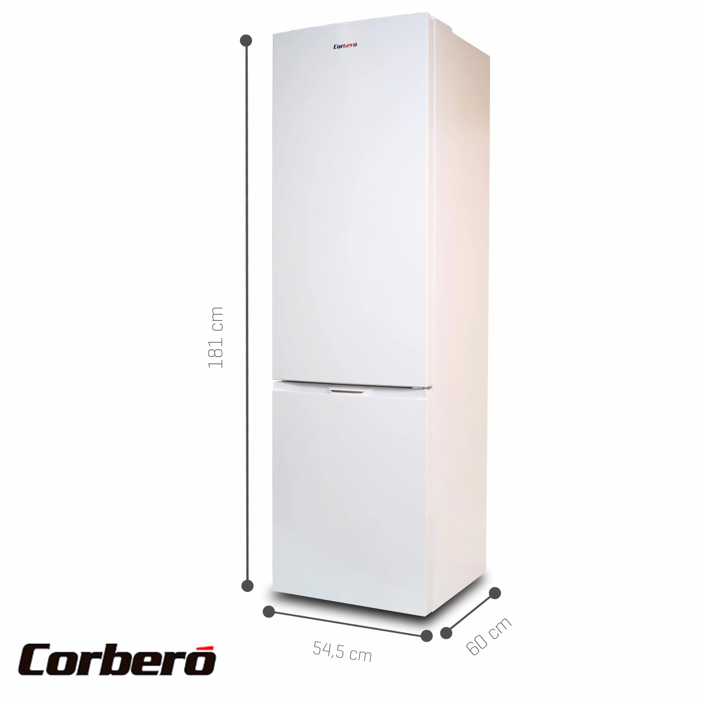 Frigorífico Combi Corbero CCH18024W No Frost 253L 181 cm Luz LED Blanco