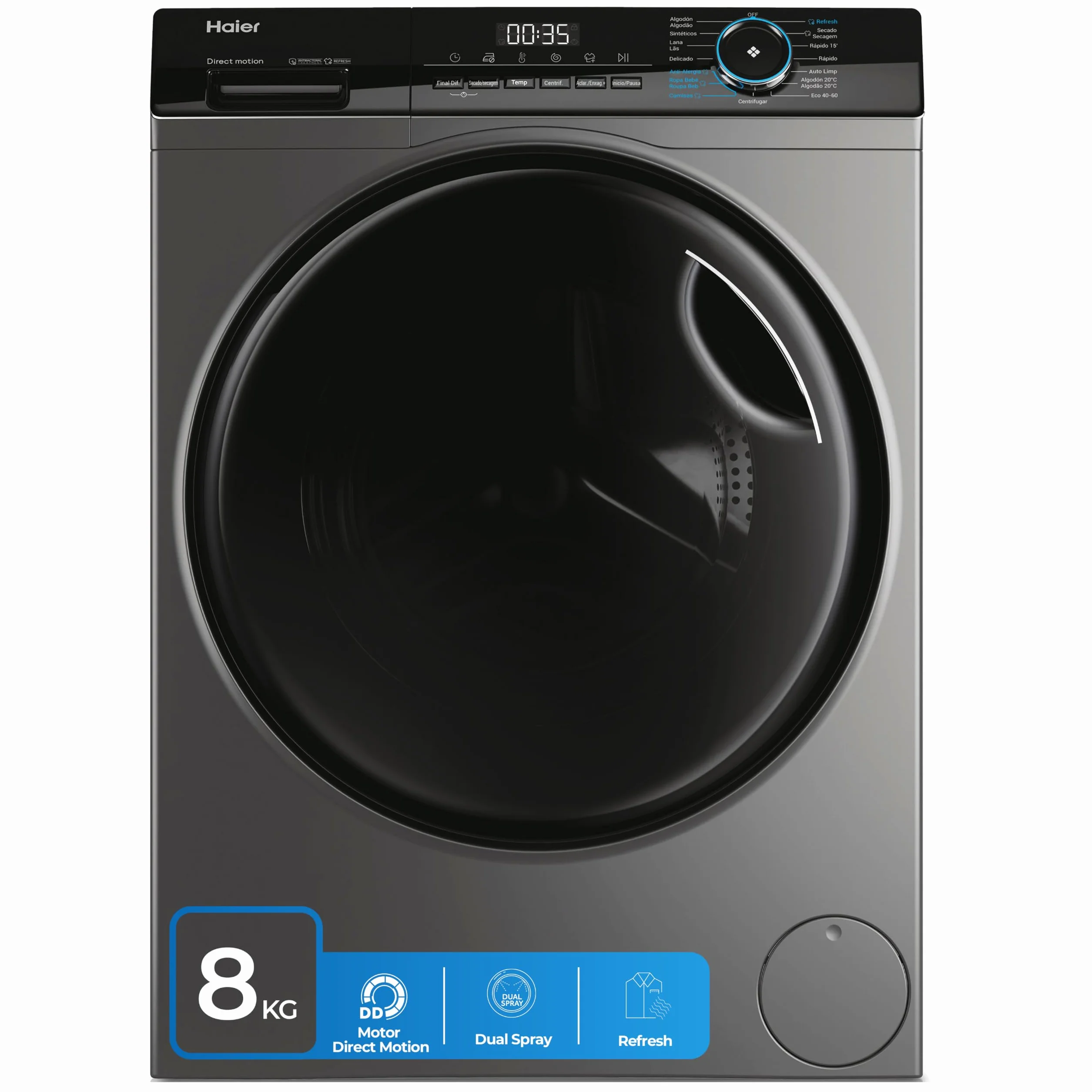 Haier I-Pro Series 3 HWD80B14939S8-IB Lavadora Secadora 8KG 5KG 1400 RPM 60CM Antracita