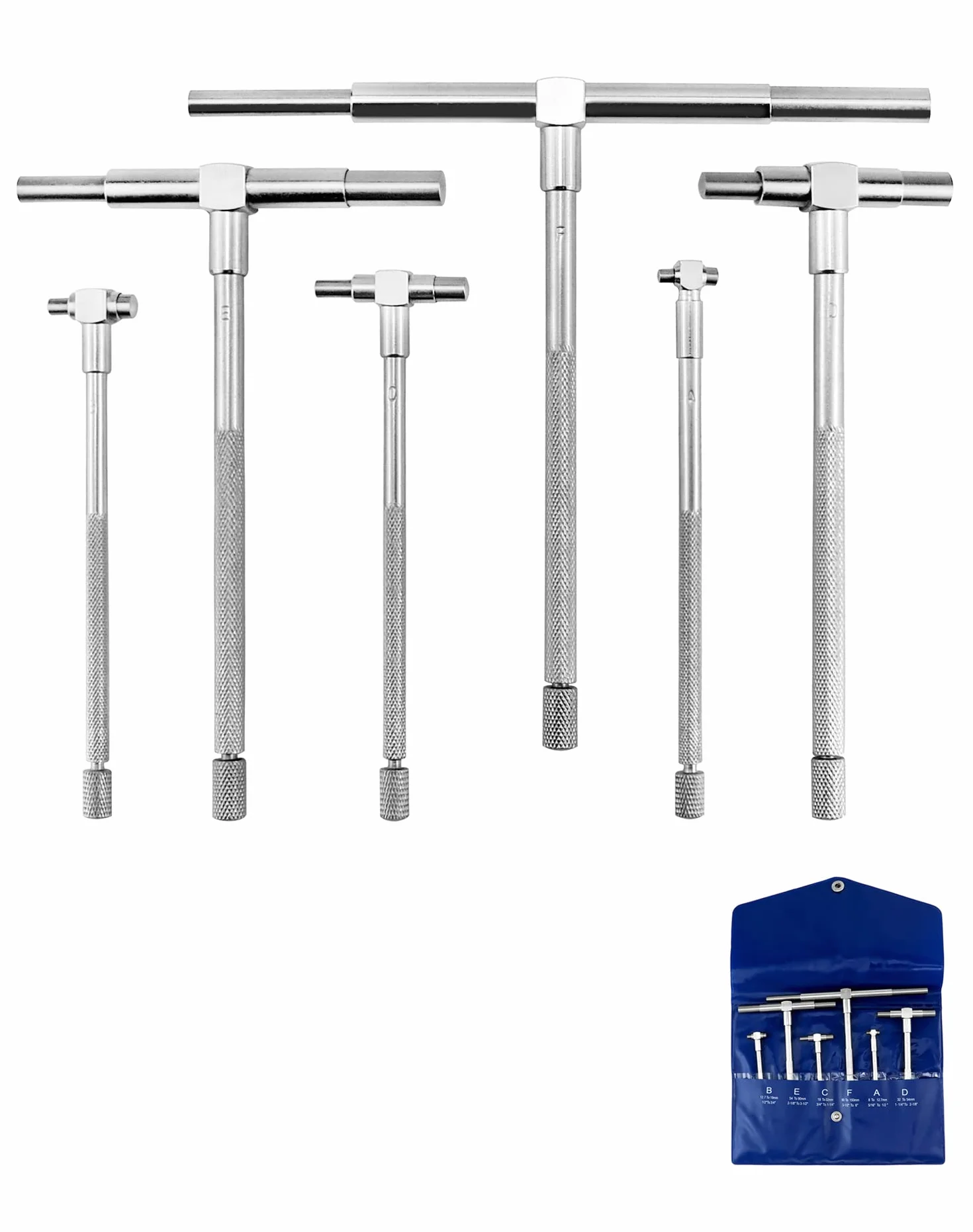 QWORK Calibrador Telescópico 8mm-150mm Conjunto de 6 Piezas