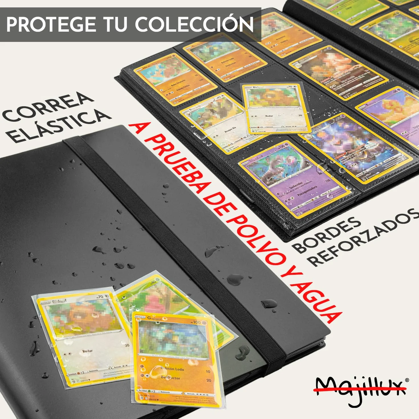 Álbum para Cartas Coleccionables 540 Bolsillos 600 Fundas Impermeable Inserción Lateral Anticaídas Yu Gi Oh MTG Lorcana