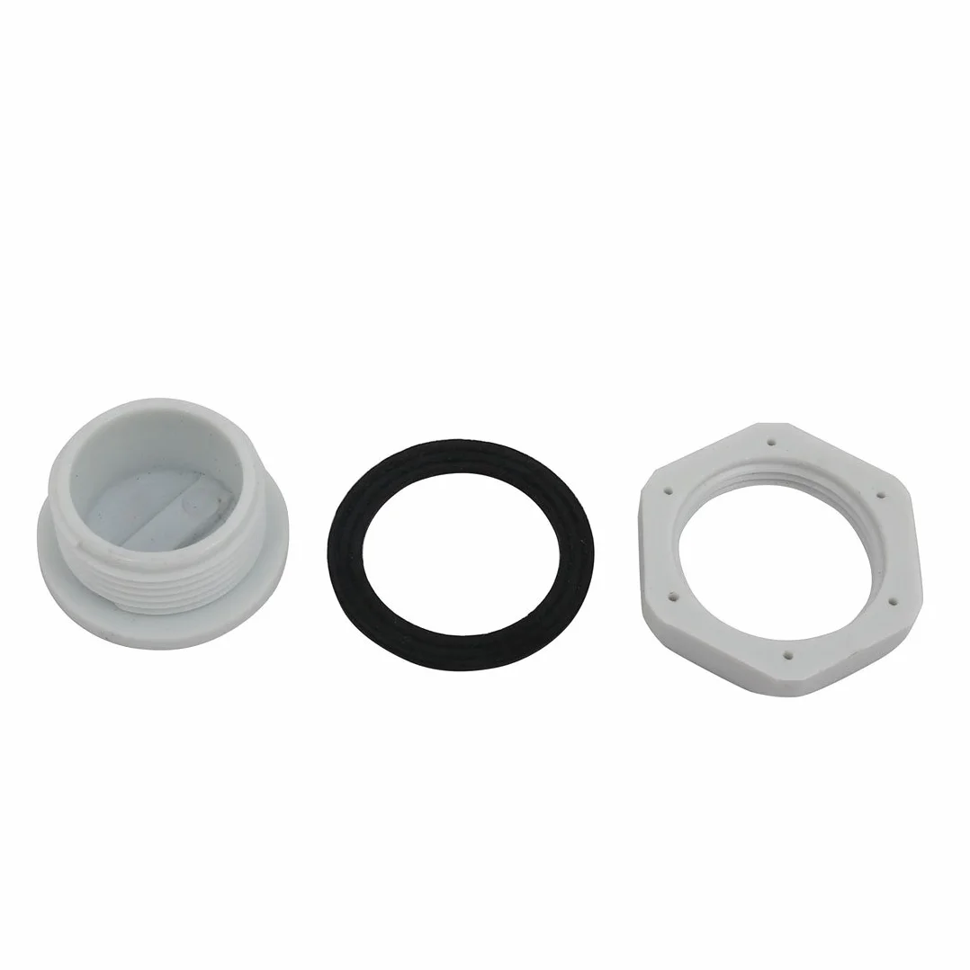 sourcing map 5Pcs GLW-M25 Tapa de Prensaestopas Redonda Roscada de Nailon Gris