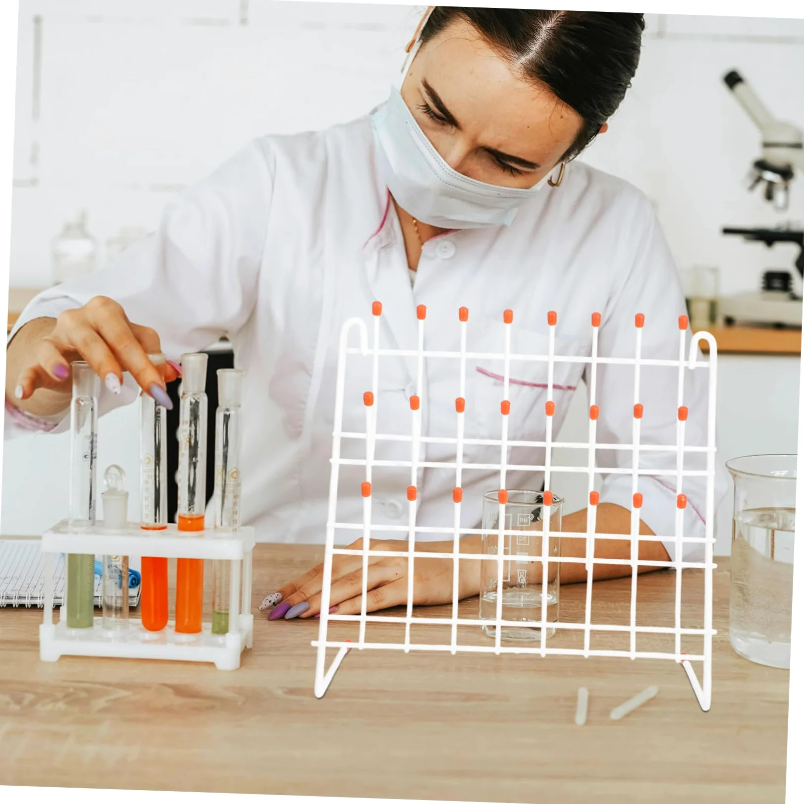 Beaupretty Rejilla de Goteo para Laboratorio Posiciones Soporte para Secado de Vasos Rejilla para Tubos de Ensayo Escurrevasos para Secado de Probetas
