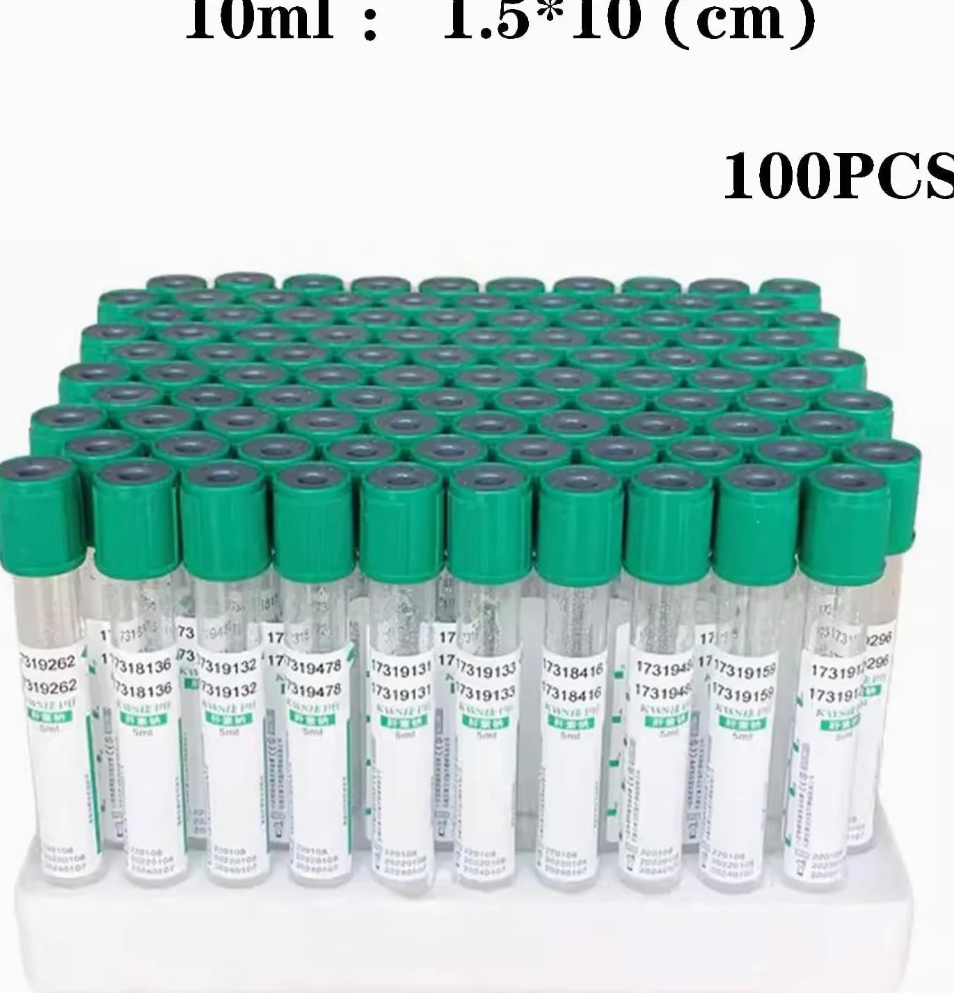 COYEUX 100 Uds. Tubos de Sangre al vacío de Vidrio de 10ml, Tubos de recolección de Sangre al vacío, Tubos de centrífuga, Tubos de Laboratorio, con tapón de Rosca