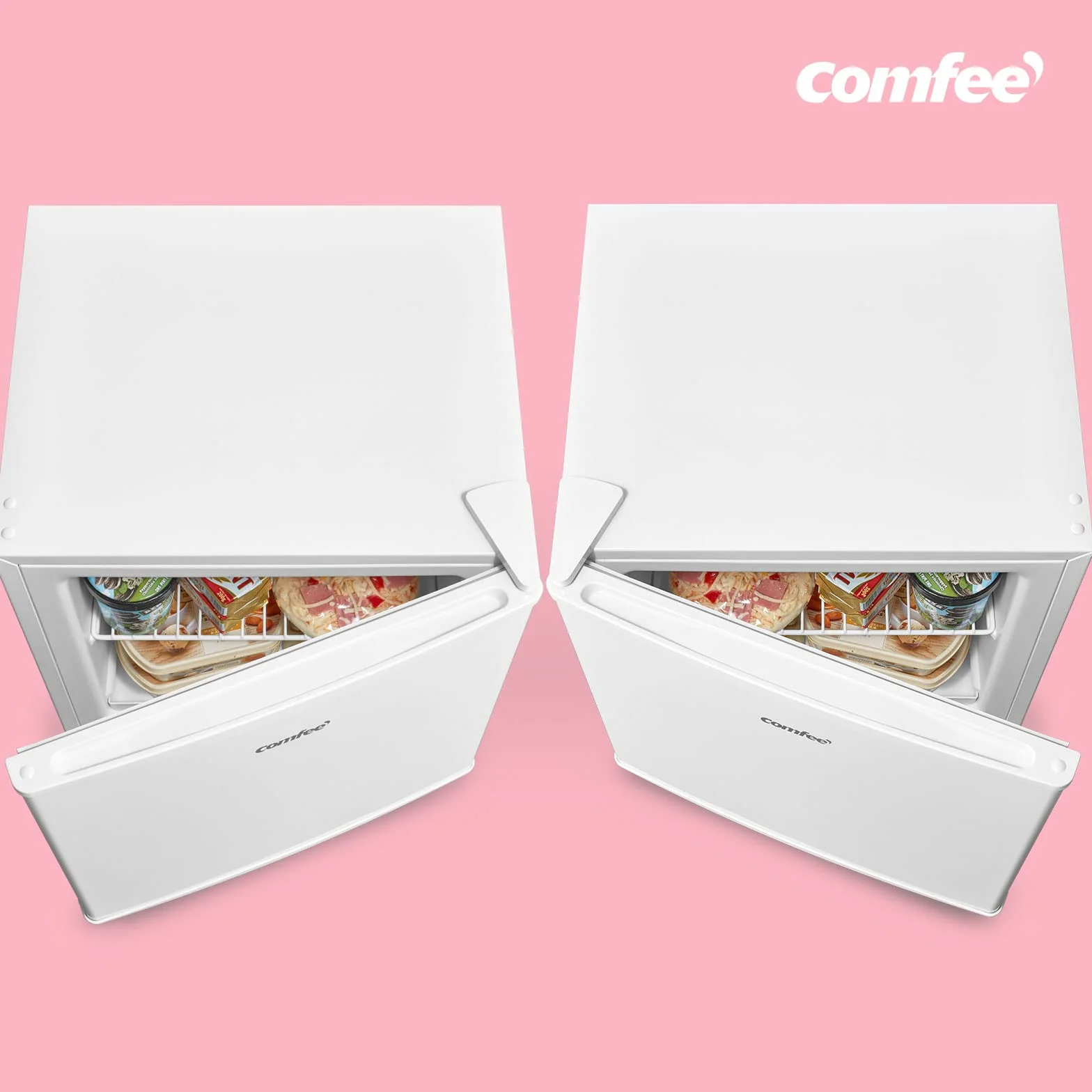 COMFEE' RCU40WH2(E) Mini Congelador 31L, Puerta Reversible, 4 Estrellas, Silencioso, Blanco