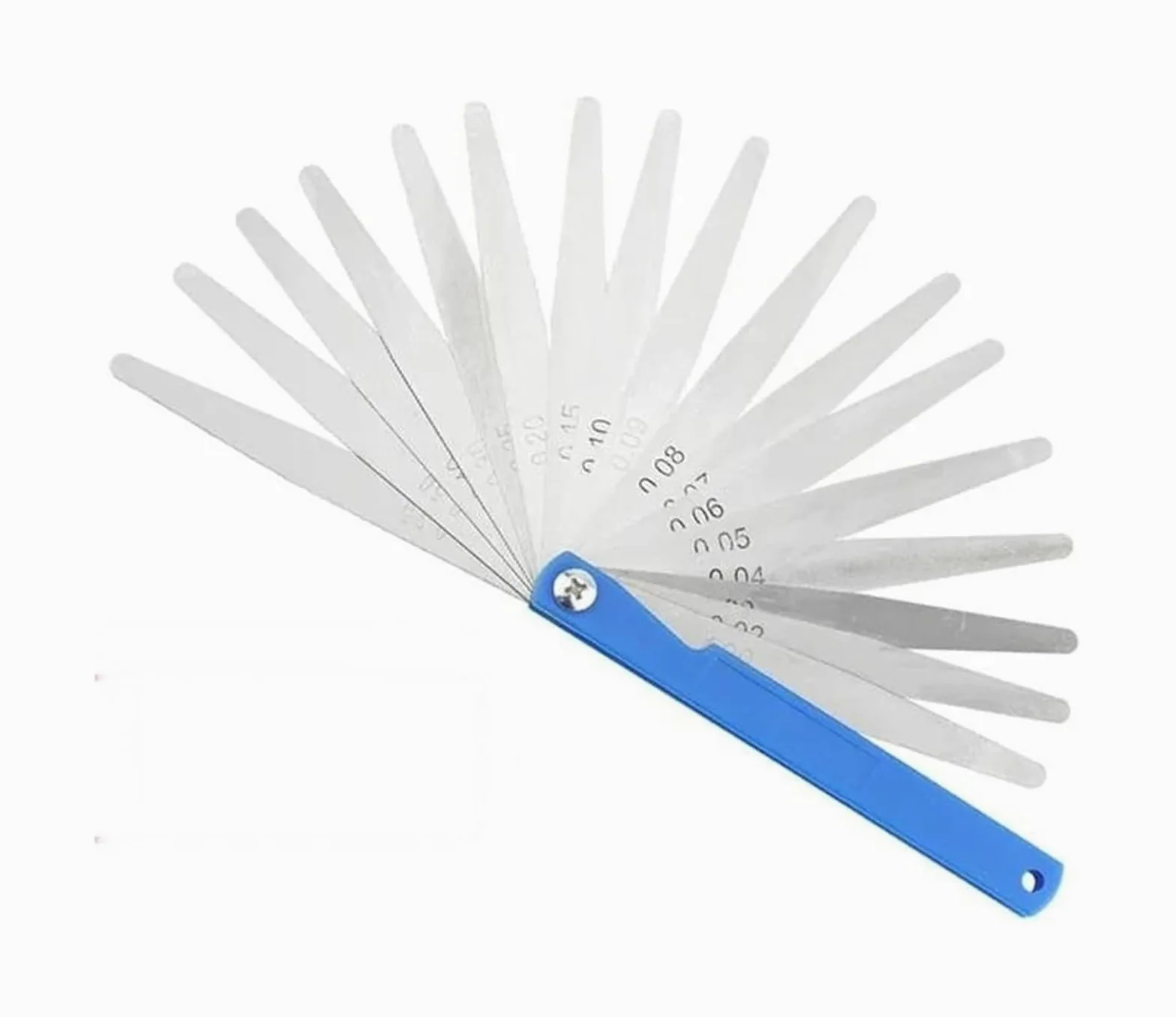 Medidor de espesores/relleno, Juego de galgas espesores, paquete 17, espesor 0,02-1,00 mm, recto(10pcs)