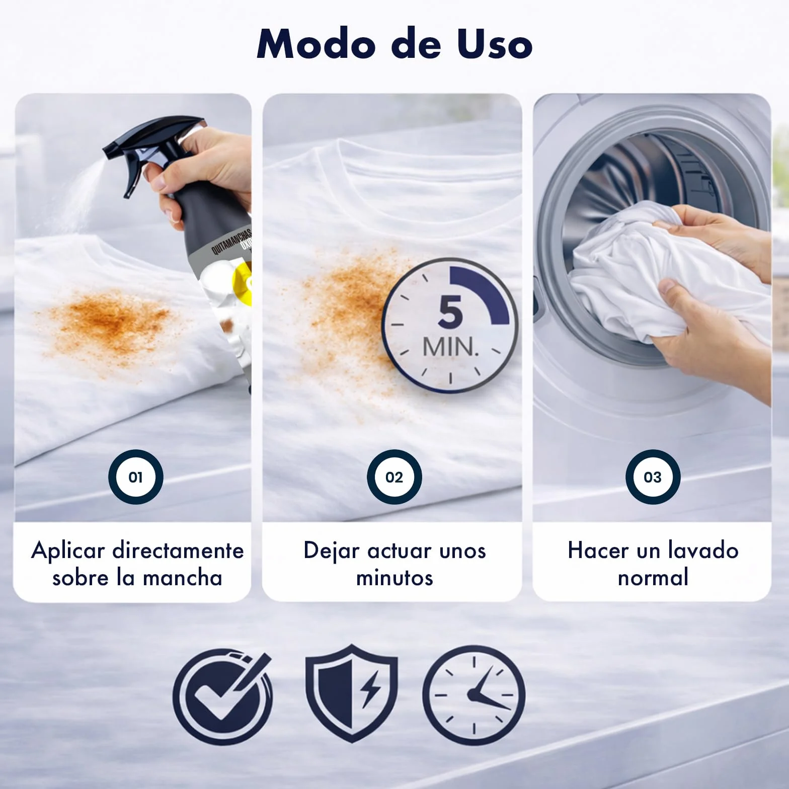Quitamanchas Óxido Q2 Ropa Blanca y Color Spray Prelavado