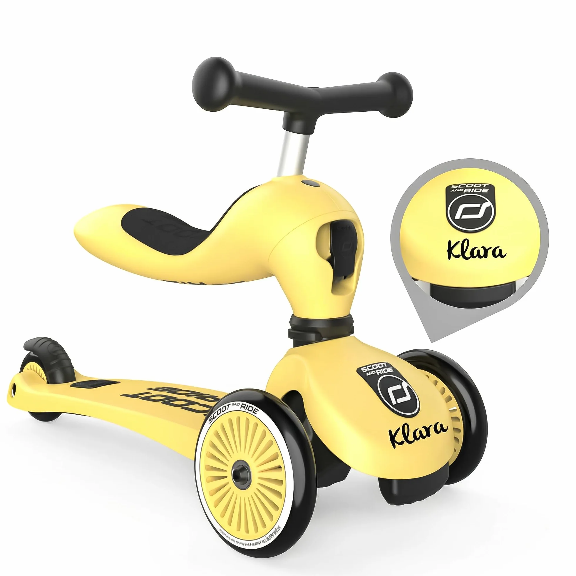 Scoot and Ride Highwaykick 1 Limone 2 in 1 con seduta regolabile in Altezza per Bambini 1-5 Anni