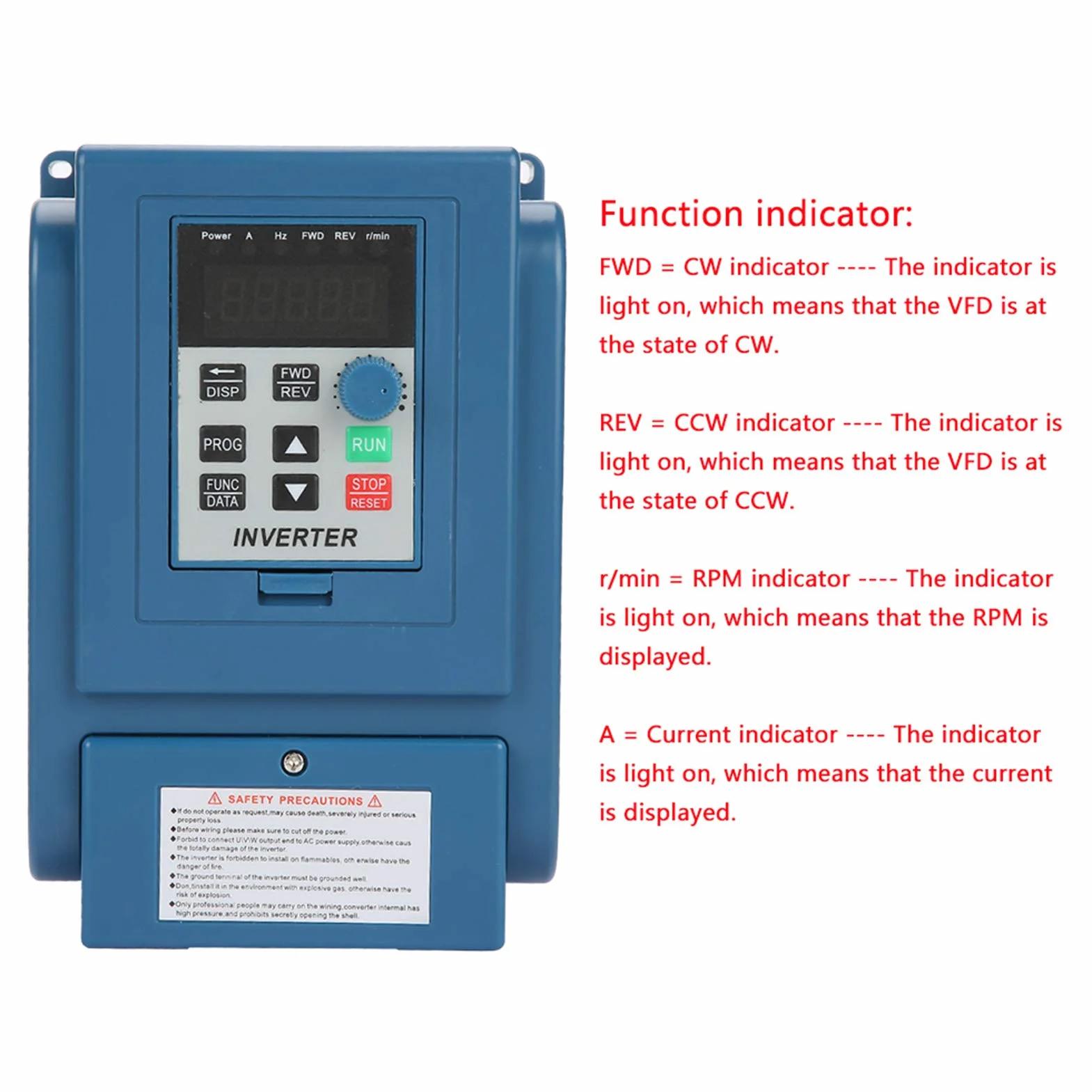 Wakects Variador de Frecuencia 380V AC 3 Fase 4a 1.5KW Controlador de Velocidad VFD para Motor Trifásico