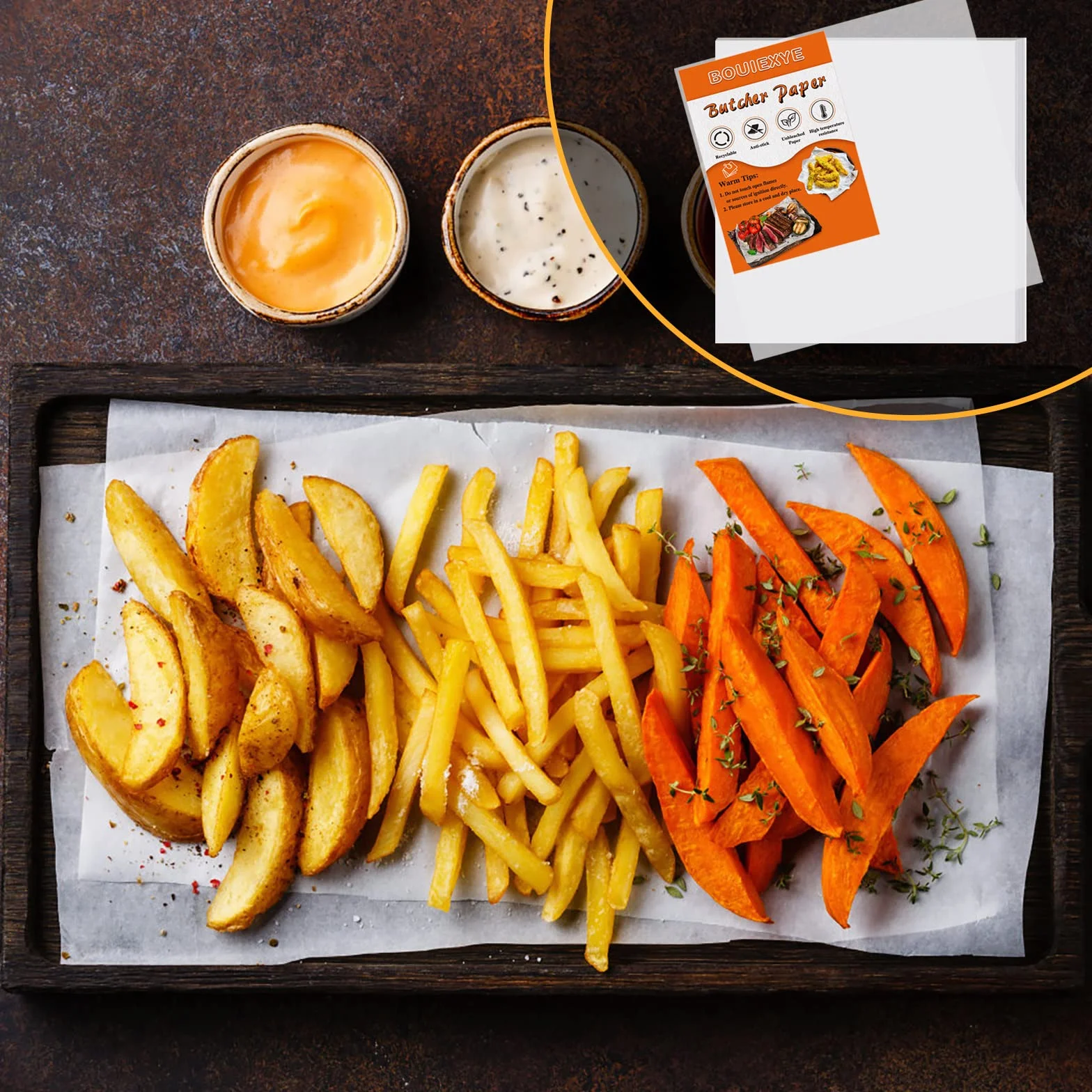 Papel de Carnicero Blanco Sin Cera 12x12 Pulgadas, 120 Piezas Precortado para Sublimación de Carne