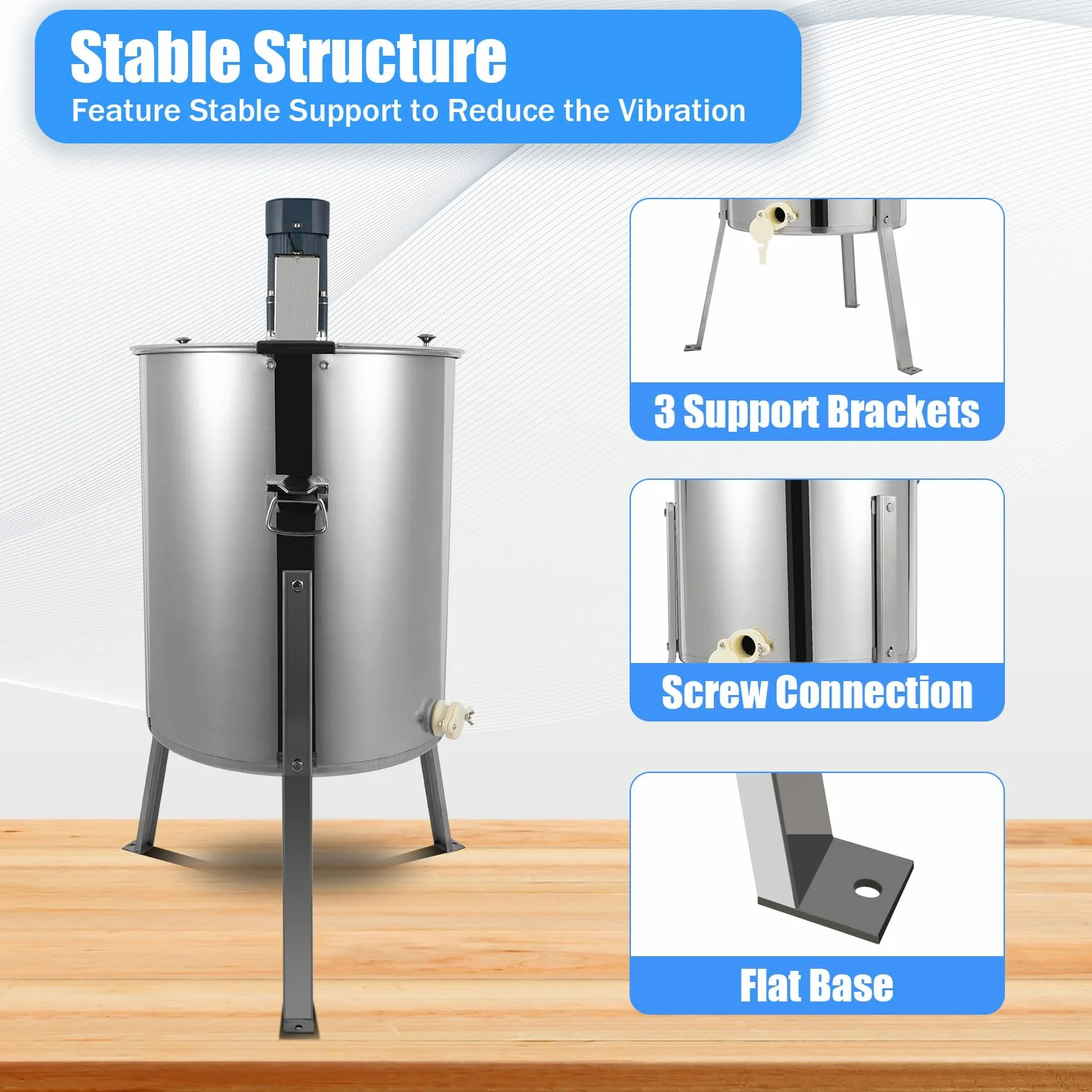 Extractor de miel eléctrico de 4 marcos de acero inoxidable, extractor de miel, extractor de miel de 140 W, extractor de miel, miel, apicultor, extractor de miel, extractor de miel con salida de miel