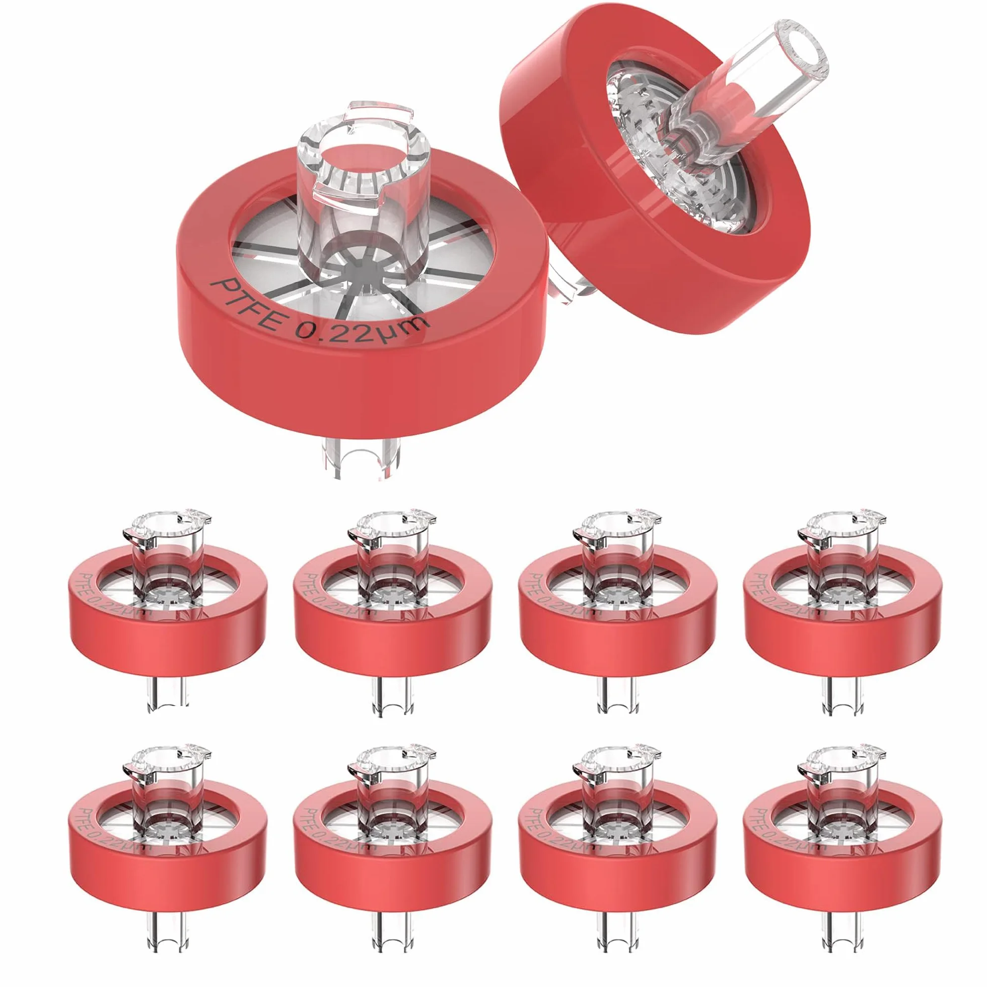 Filtro de jeringa filtro de jeringa, 10. PTFE de 0,22 um 25 mm, filtro de jeringa de laboratorio, con alta capacidad de filtración y diseño único de la interfaz roscada, alta resistencia a altas