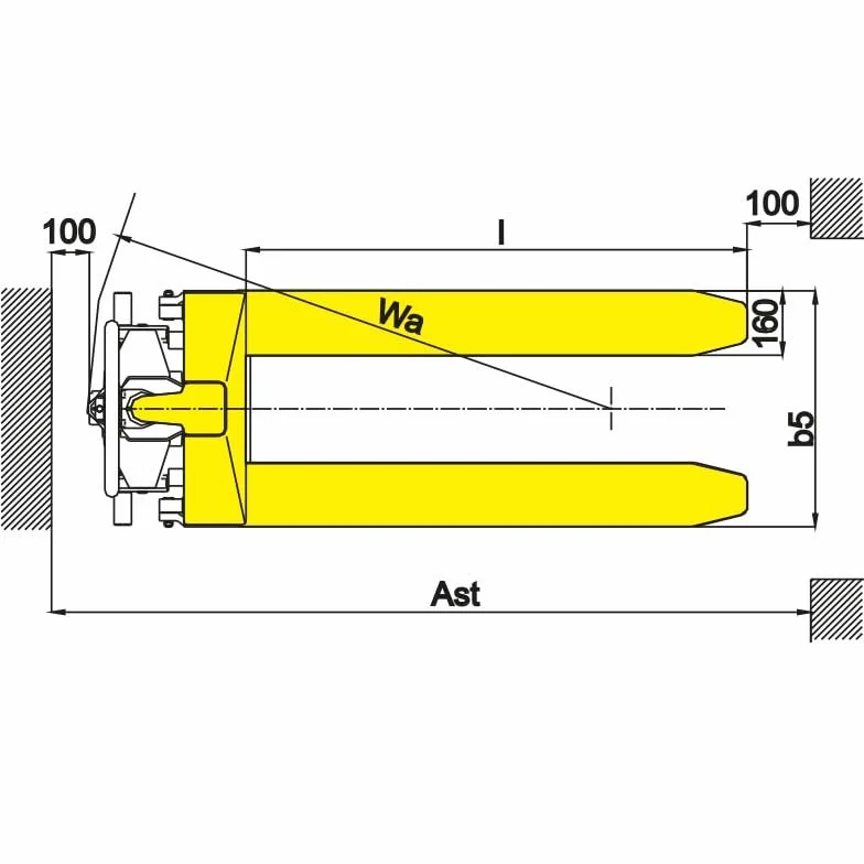 Transpaleta Manual Tijera 1150X550mm, Capacidad de Carga 1000kg, elevación 800mm, se suministra montada