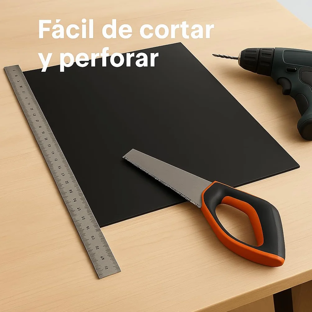Placa de metacrilato negro 3 mm o 5 mm mate o brillo cortada a medida cantos pulidos a diamante 100x40