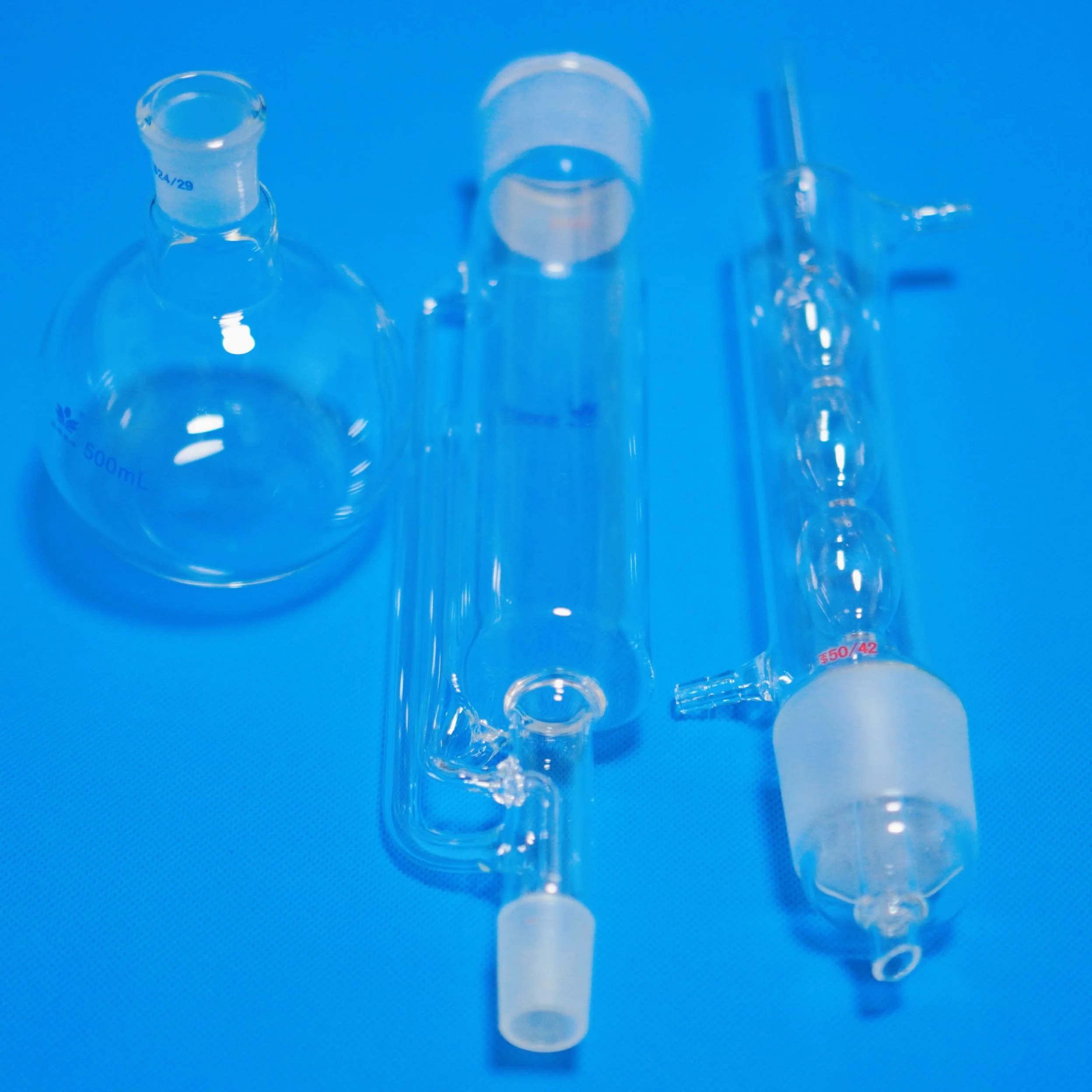 1 kit de extractor Soxhlet de vidrio de laboratorio de 150 ml a 1000 ml con condensador y matraz de fondo plano for una extracción eficiente con solventes.(1000ml)