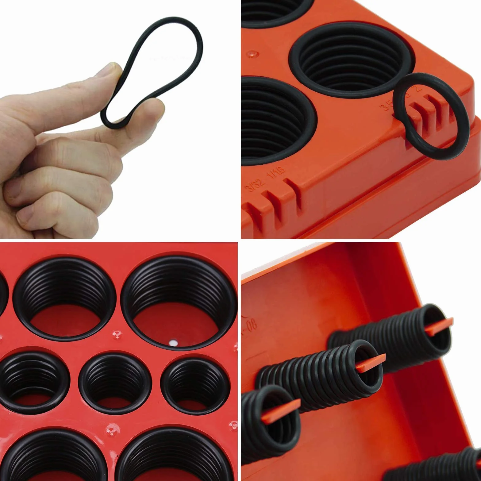 Goma Sintética O-Ring Kit Surtido para Juntas Aislamiento Reparación Coche Negro