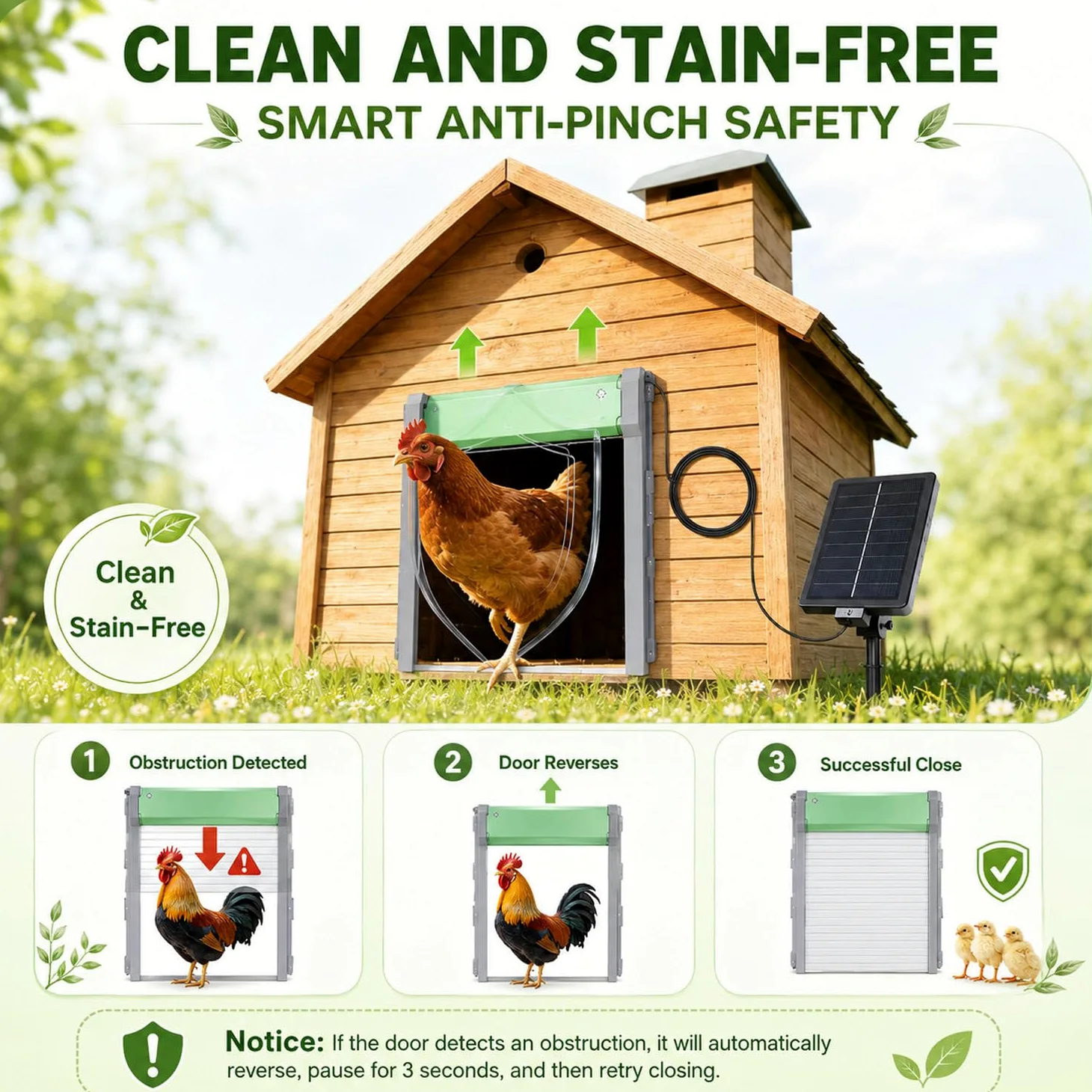 Puerta gallinero Solar autónoma Kit Completo Accesorios Montaje DIY | Puerta gallinero solar accesorios completos con guía ilustrada multilingüe para criadores principiantes de bricolaje