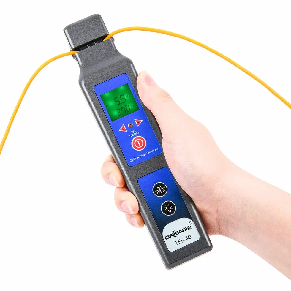 ORIENTEK TFI-40 Identificador de fibra óptica todo en uno, detector de fibra en vivo, identificador de tráfico de fibra OFI