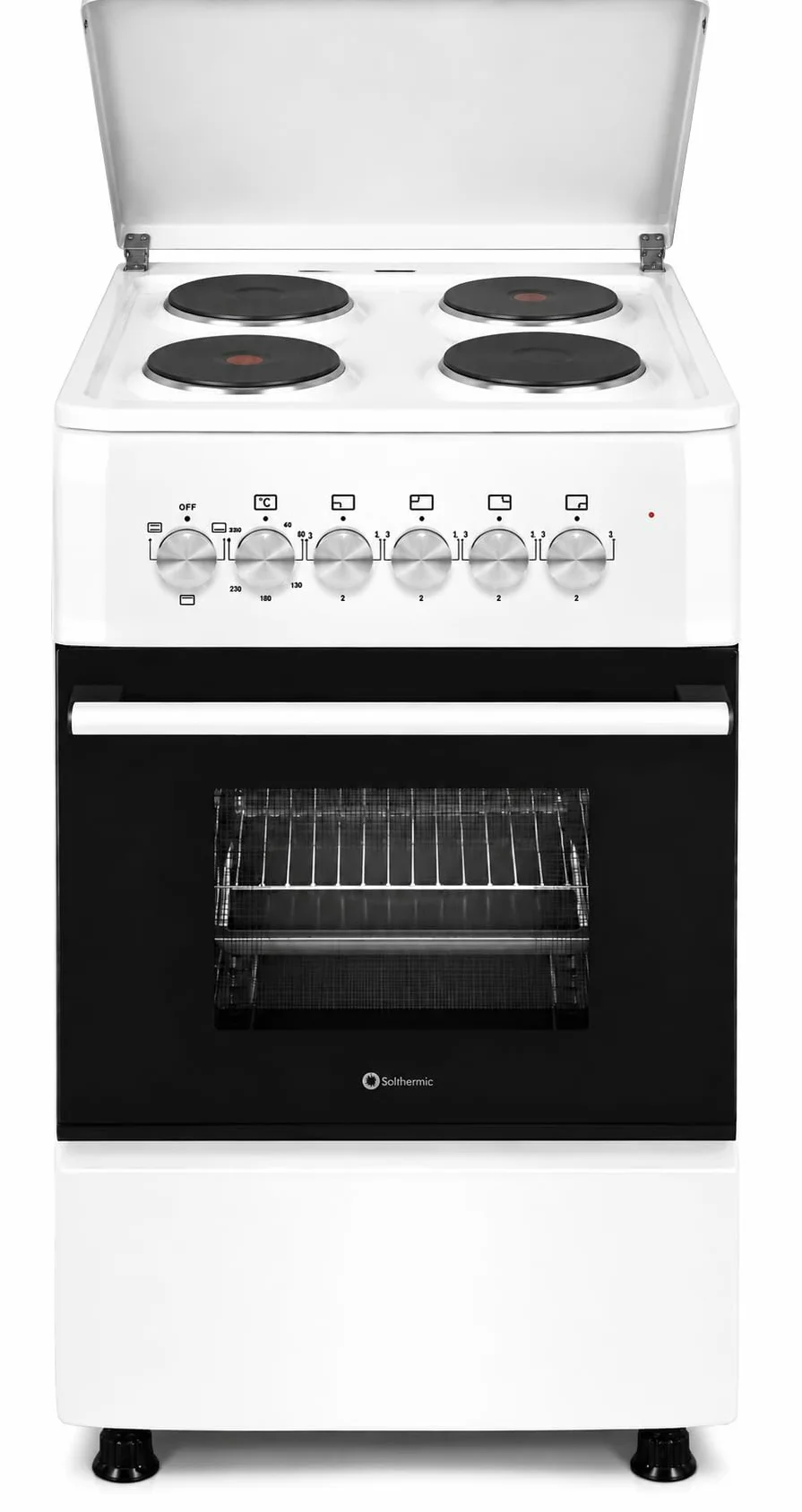 SOLTHERMIC F5S04E3W Kuchenka elektryczna 50 cm 4 palniki piekarnik 60 L