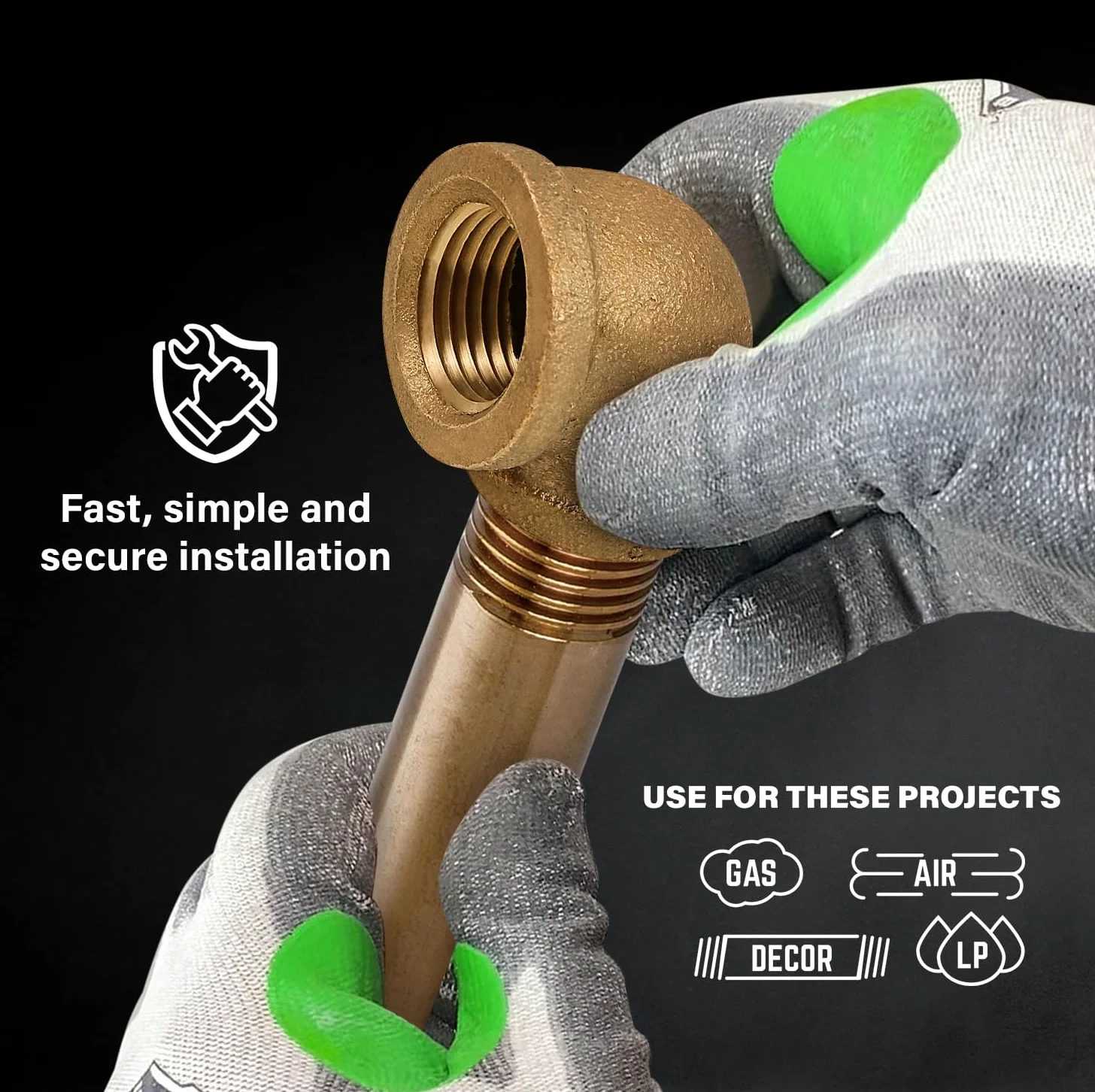 Everflow BRRL1124-NL codo reductor de latón de 90 grados sin plomo con extremos roscados hembra, construcción de latón, resistencia a la corrosión más alta económica y fácil de instalar