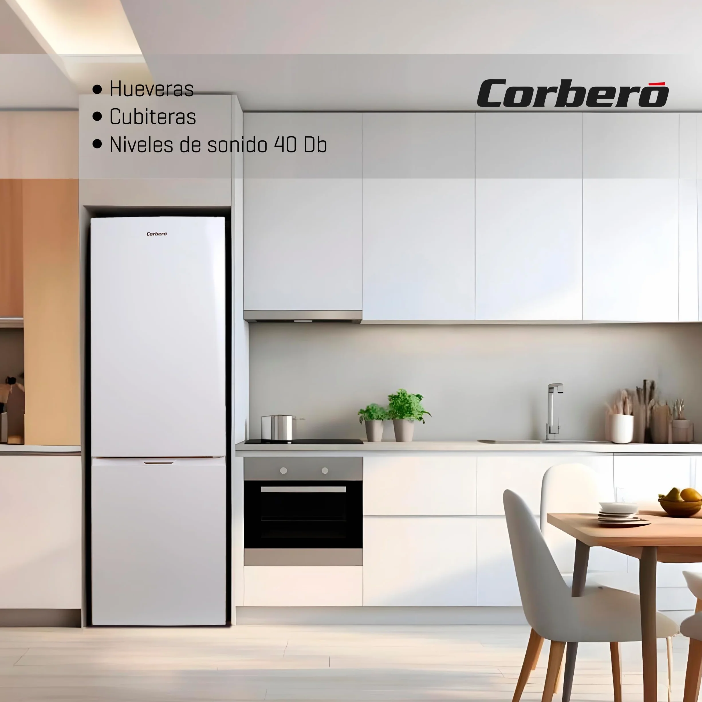 Frigorífico Combi Corbero CCH18024W No Frost 253L 181 cm Luz LED Blanco