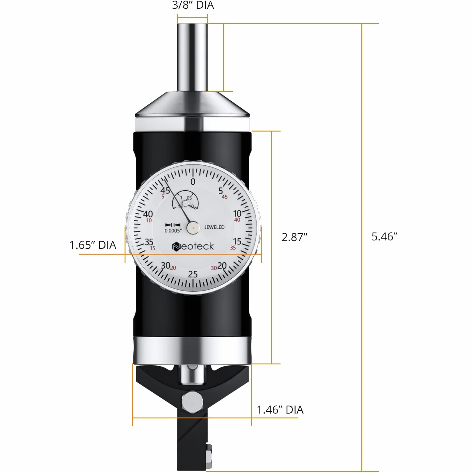 Neoteck Indicador Coaxial 0-3mm/0.01mm Kit de Indicador de Centrado con Estuche de Almacenamiento Indicador de prueba de Co-Ax para Perforación y Fresado
