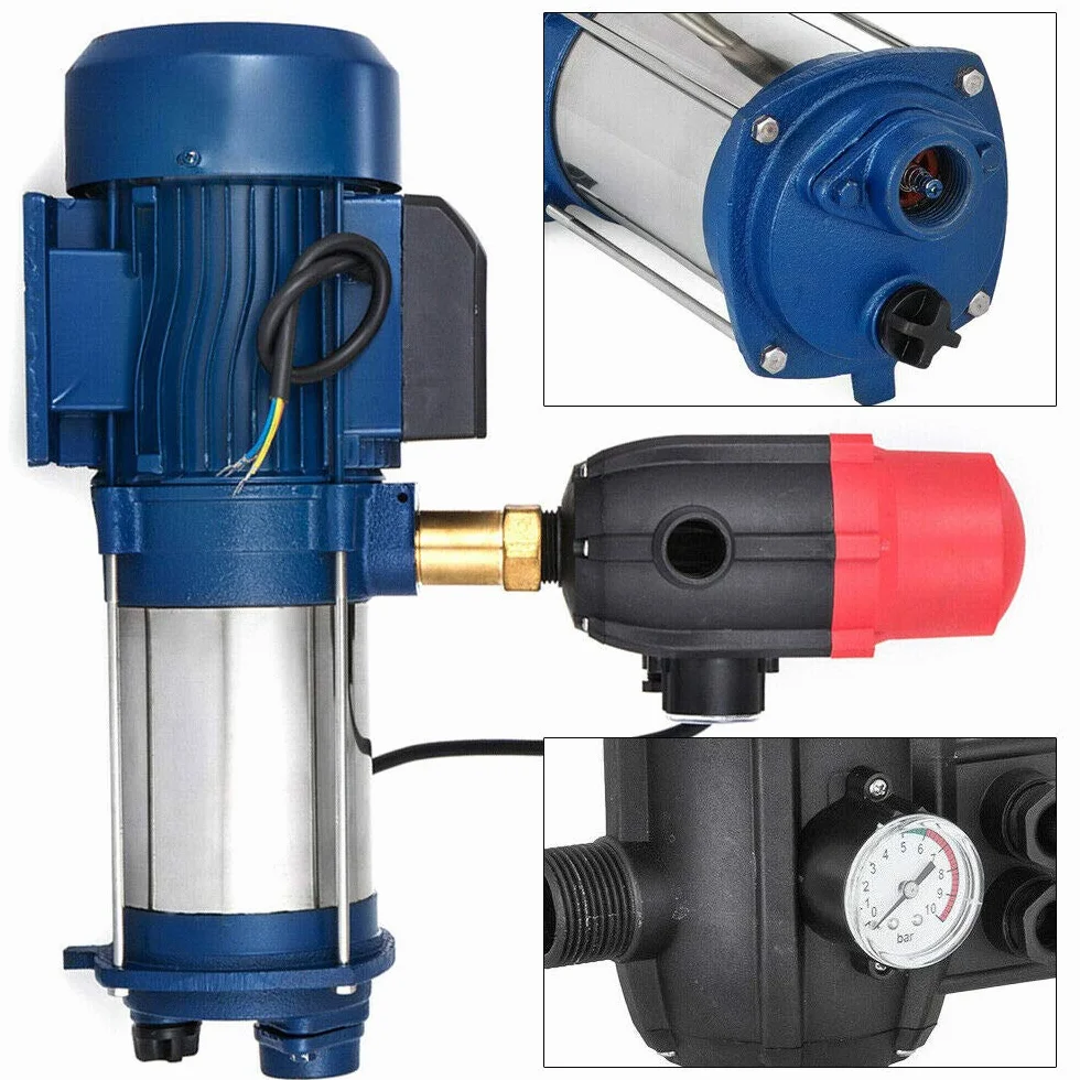 Bomba centrífuga, 2200 W, bomba de jardín, interruptor de presión, control de bomba 5,5 bar, 4000 l/h, bomba de agua, instalación de agua doméstica para refuerzo de tubería