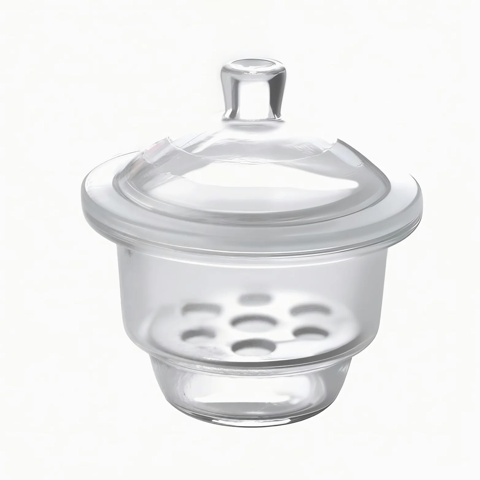 Los desecadores de vidrio para laboratorio, fabricados con vidrio de borosilicato, son resistentes a la corrosión y a las altas temperaturas, por lo que son adecuados para almacenar Transparent 150mm