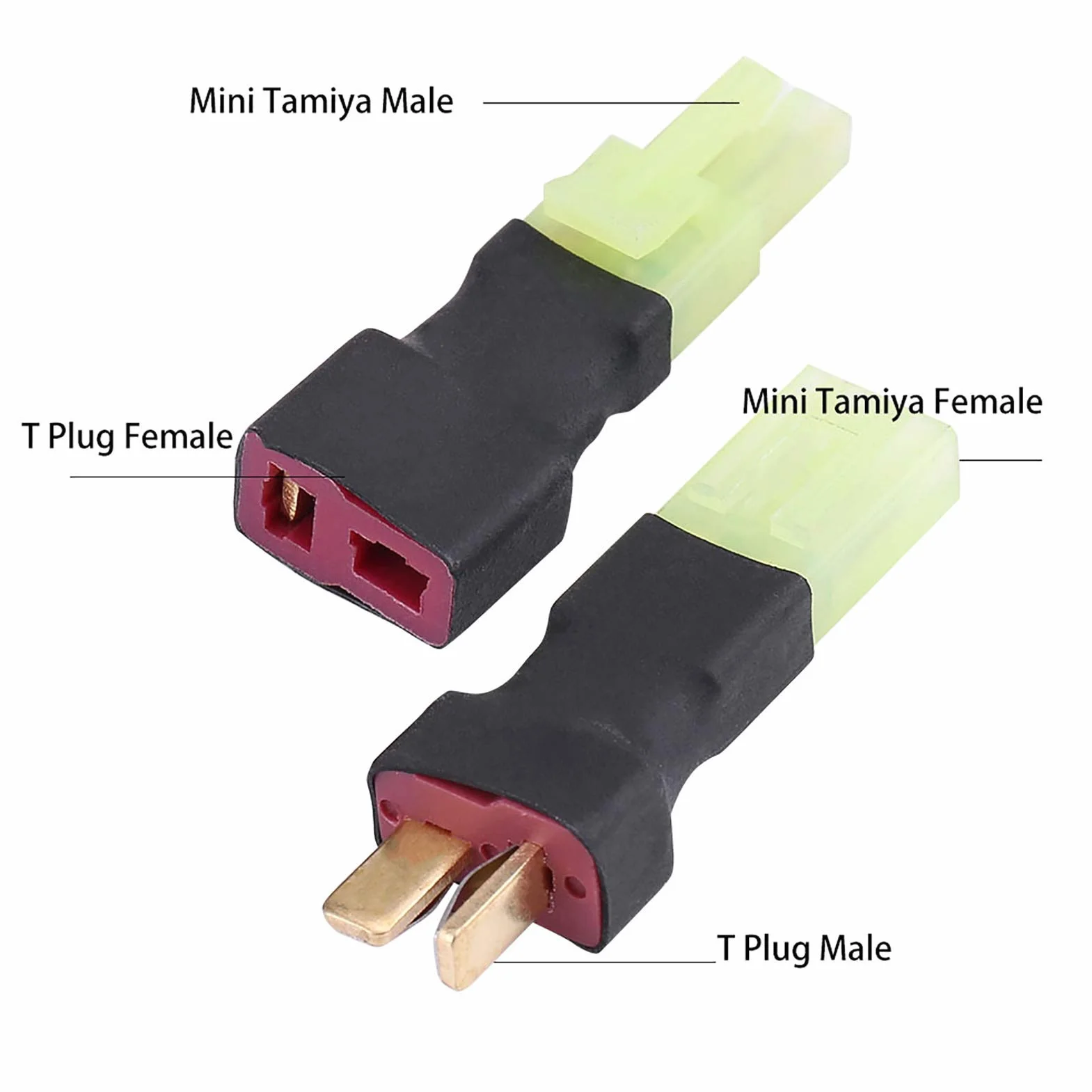 Adaptador Hembra T a Macho Deans Plug conector coche avión helicóptero Quadcopter batería Lipo RC