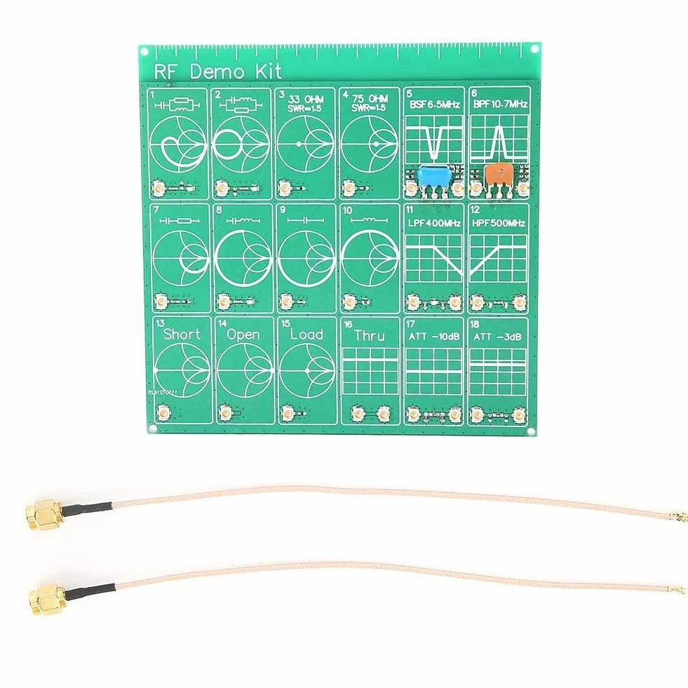 Kit de demostración de RF, placa de prueba con cable adaptador, módulo atenuador para analizador de red vectorial