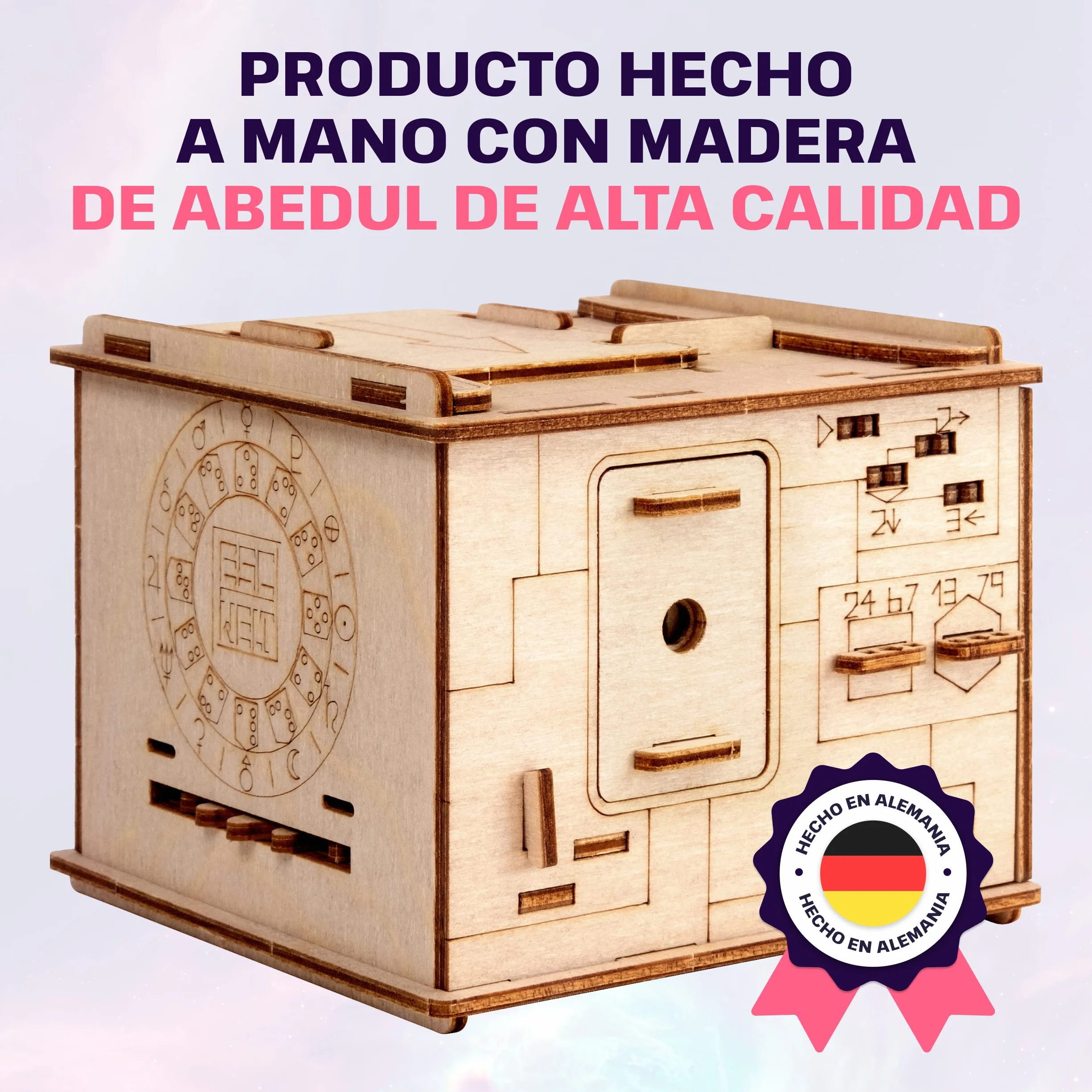 ESC WELT Space Box Caja Rompecabezas de Madera con Compartimentos Ocultos