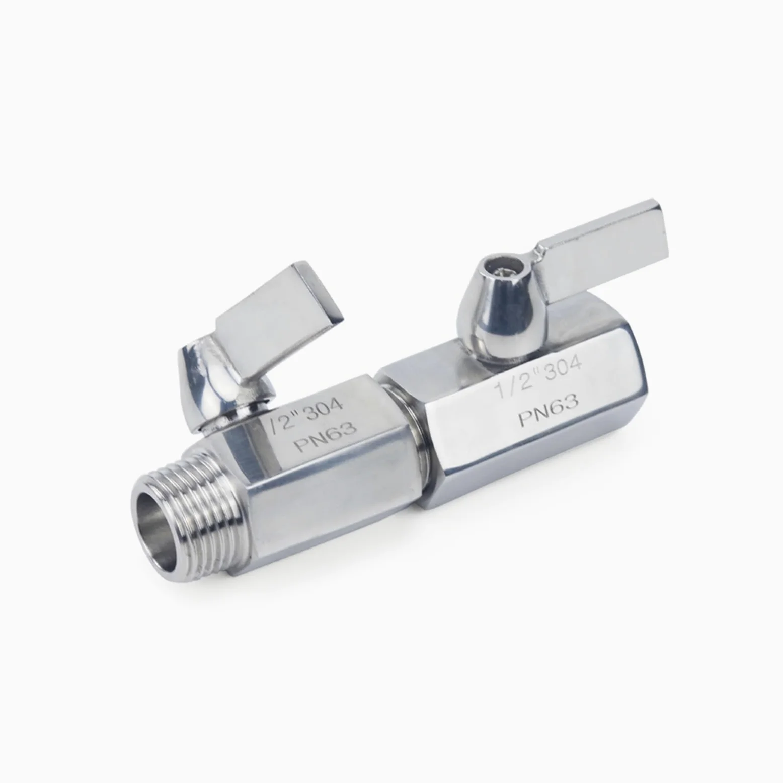 Adaptador para grifo de depósito de agua Mini válvula de bola de acero inoxidable 304, rosca macho hembra de 1 "G, DN15/DN20/DN25 for agua, aceite, ácido, 2 vías(2 Pcsfemale to Female,0.25 Inch)